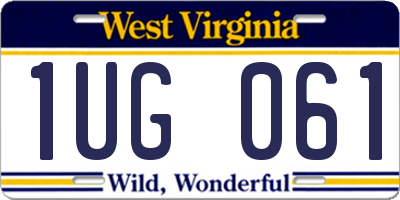 WV license plate 1UG061