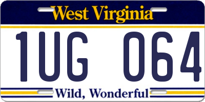 WV license plate 1UG064