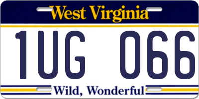 WV license plate 1UG066