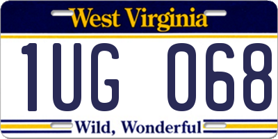 WV license plate 1UG068