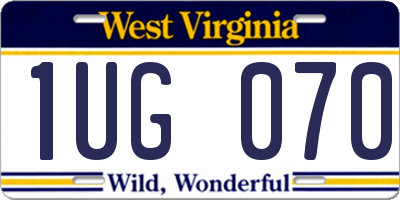 WV license plate 1UG070