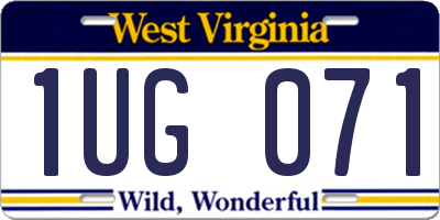 WV license plate 1UG071