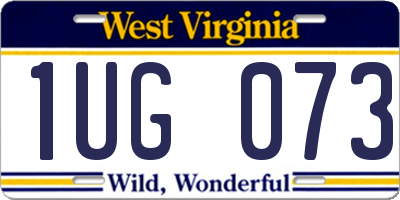WV license plate 1UG073