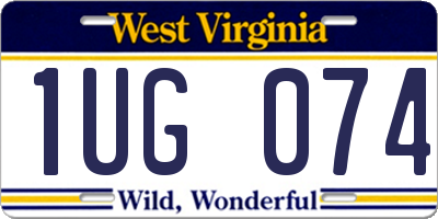WV license plate 1UG074