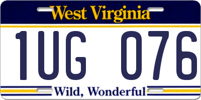 WV license plate 1UG076