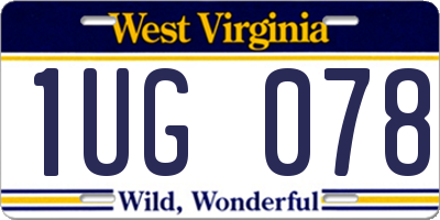 WV license plate 1UG078