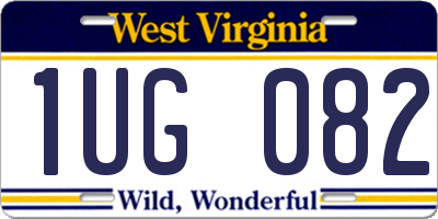 WV license plate 1UG082