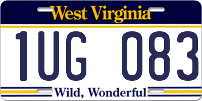 WV license plate 1UG083
