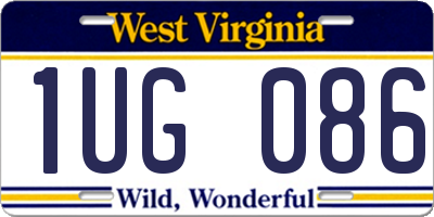 WV license plate 1UG086