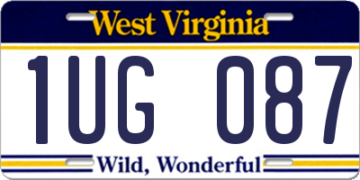WV license plate 1UG087