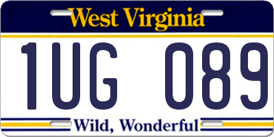 WV license plate 1UG089