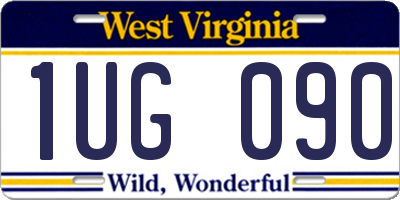 WV license plate 1UG090