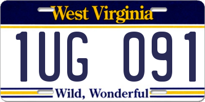 WV license plate 1UG091