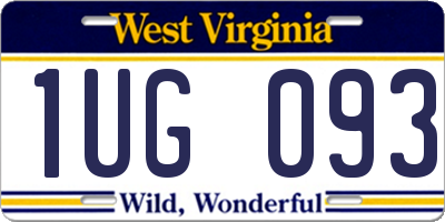 WV license plate 1UG093