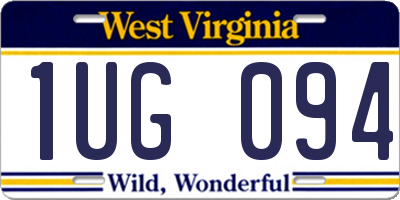 WV license plate 1UG094