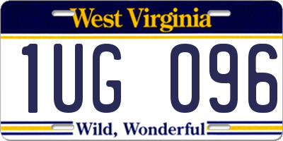 WV license plate 1UG096
