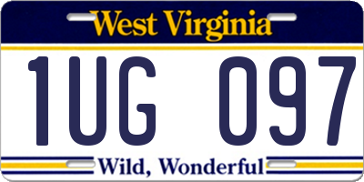 WV license plate 1UG097