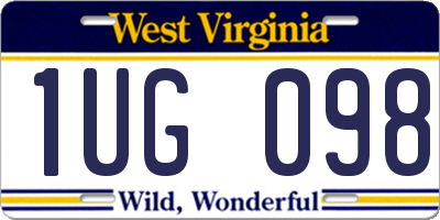 WV license plate 1UG098