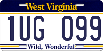 WV license plate 1UG099