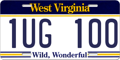WV license plate 1UG100
