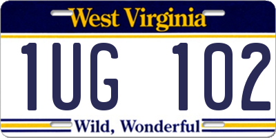 WV license plate 1UG102