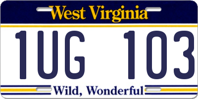 WV license plate 1UG103