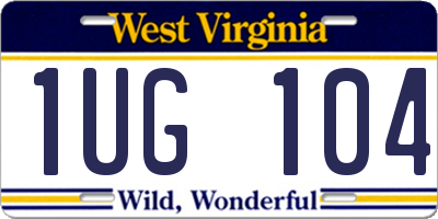 WV license plate 1UG104