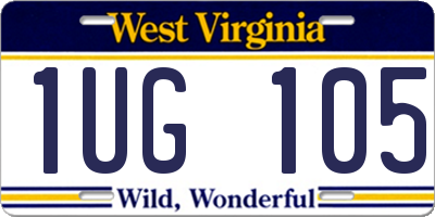WV license plate 1UG105