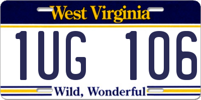 WV license plate 1UG106