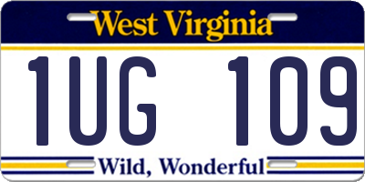 WV license plate 1UG109