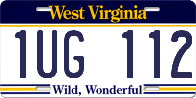 WV license plate 1UG112