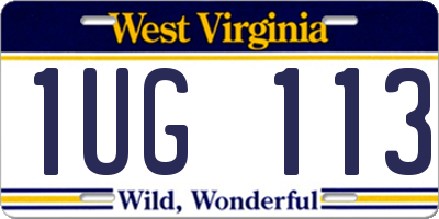 WV license plate 1UG113