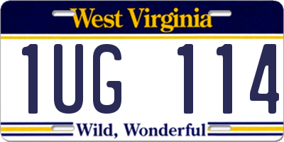 WV license plate 1UG114