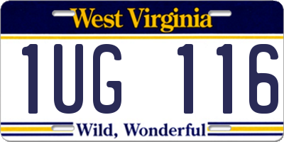 WV license plate 1UG116