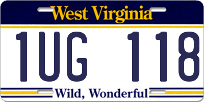 WV license plate 1UG118