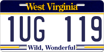WV license plate 1UG119