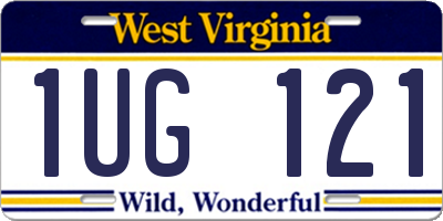 WV license plate 1UG121