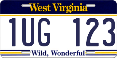 WV license plate 1UG123