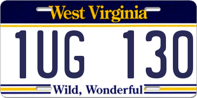 WV license plate 1UG130