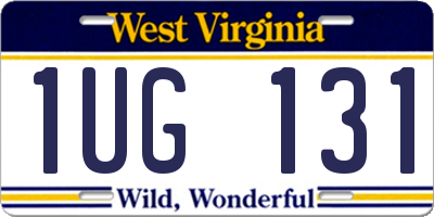 WV license plate 1UG131