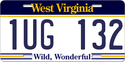 WV license plate 1UG132