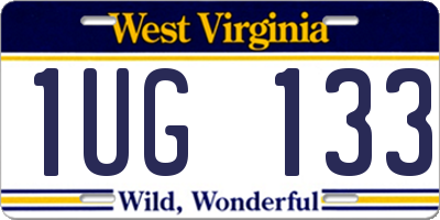 WV license plate 1UG133