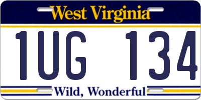 WV license plate 1UG134