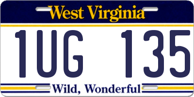 WV license plate 1UG135