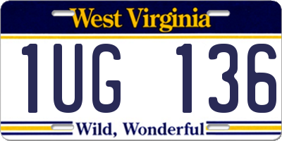 WV license plate 1UG136