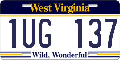 WV license plate 1UG137