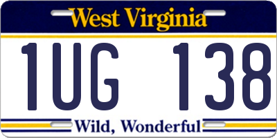 WV license plate 1UG138