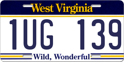 WV license plate 1UG139