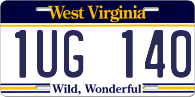 WV license plate 1UG140