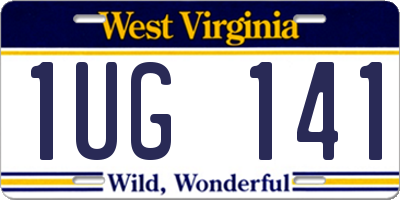 WV license plate 1UG141
